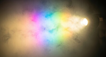 Vibrant light illuminating colorful fog