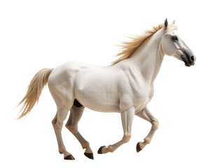 Obraz premium A horse runs freely on a clean white surface
