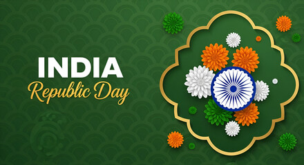 india republic day 3d backround with asian style. editable text effect premium vectors