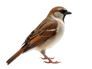 Fototapeta premium A brown and white bird standing on a white surface
