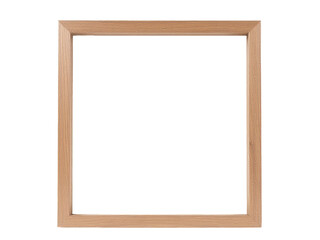 Obraz premium A simple wooden picture frame on a white background, ideal for displaying your favorite memories