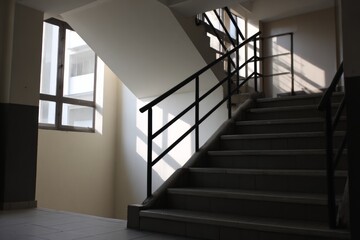 Fototapeta premium Silent Emergency Stairs in Daytime with Professional Interior Design