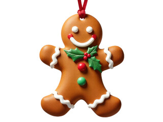 Naklejka premium A detailed view of a decorative gingerbread ornament, perfect for holiday-themed images or food-related content