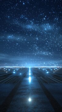 Celestial pathway under the starry night