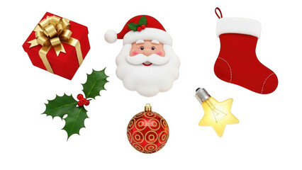 Christmas icons collection isolated on white background
