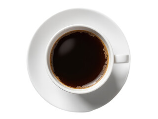 A single serving of coffee on a saucer plate