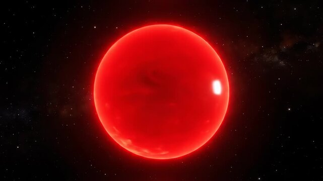 Dynamic stellar evolution visualization showcasing the fiery transition and deep space environment