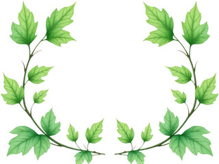 A decorative wreath made from green leaves on a clean white background, suitable for decoration or design