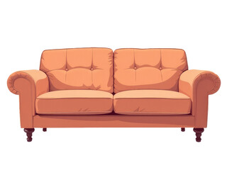 Fototapeta premium A simple living room scene featuring a brown couch with a pillow on top, ready for relaxation