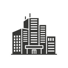 Fototapeta premium Modern City Buildings Group Glyph Icon