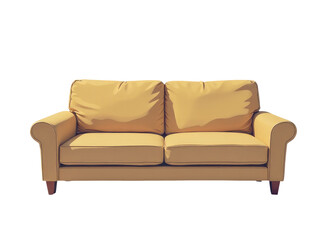 A couch with two pillows sitting on top