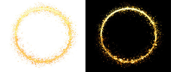 Fototapeta premium Golden Circle PNG Isolated for Graphic Overlay