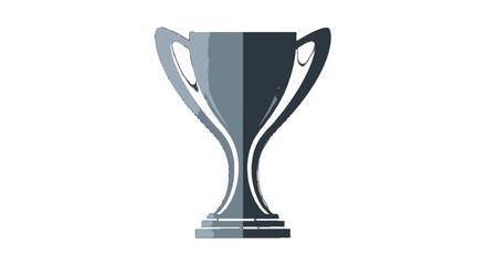 Obraz premium Silver trophy with two handles on a white background.