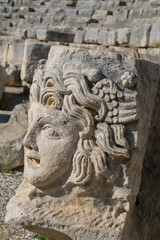 Obraz premium Ancient Stone Carving of Medusa in the Ruins of Demre, Turkey