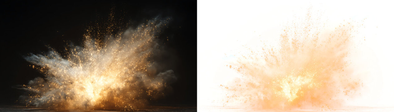 PNG Gold Explosive Light Burst with Radiant Glow Isolated on PNG  Transparent Background