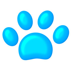 abstract blue paw print