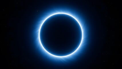 Obraz premium A glowing blue planet Earth sphere floats in the dark cosmos of the deep space galaxy, illuminated by solar light from the sun near a distant moon and stars in this astronomy science illustration