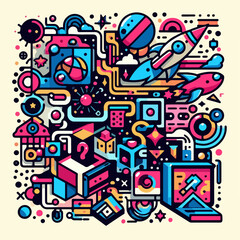 Obraz premium vector illustration of an abstract background with circles