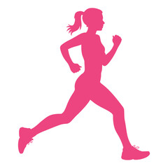 Fototapeta premium Dynamic female runner silhouette
