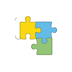 Obraz premium Puzzle Pieces Interlocking Concept