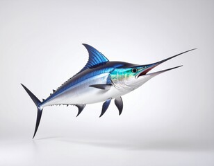 Fototapeta premium blue marlin on white background