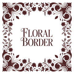 Obraz premium Elegant floral border vector illustration