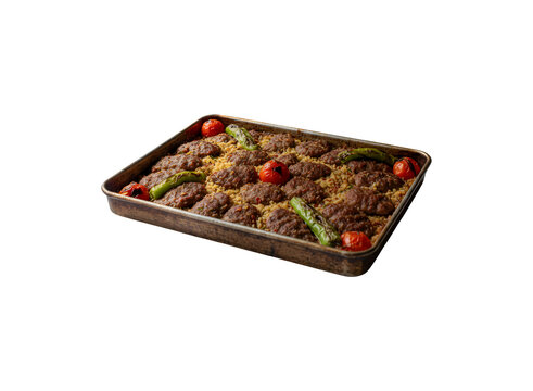 Pictures showcasing Turkey's renowned and tasty homemade dishes for hotel and restaurant orders, menus, and online and TV tepsi koftesi tray patties.

