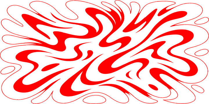 Abstract red and white wallpaper featuring a tribal floral tattoo design and fire flame vector illustration as a decorative element with a bird shape ornament in an art style