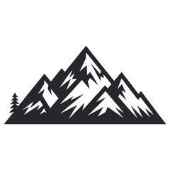 Minimalist mountain landscape silhouette