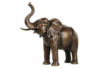 Obraz premium Bronze elephant sculpture with trunk up