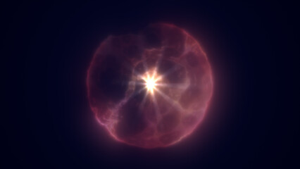 Obraz premium Fiery orange sphere with bright inner core, visualizing cosmic explosion, heat, and stellar power