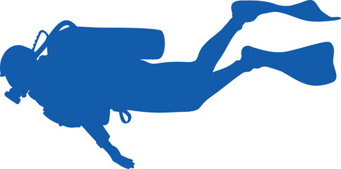 Scuba diver silhouette, underwater swimmer vector, diving gear icon, silhouettes of scuba diver vector illustration 
