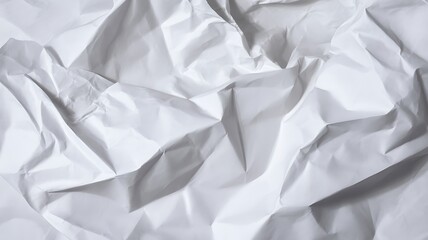 Obraz premium Textured White Crumpled Paper Background with Abstract Folds