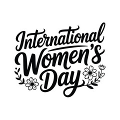 Obraz premium International Womens Day greeting card with flowers and leaves design