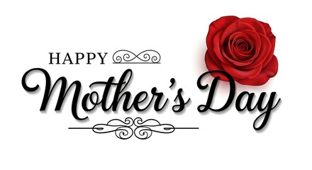 Happy mother's day wishes with beautiful red rose greeting card