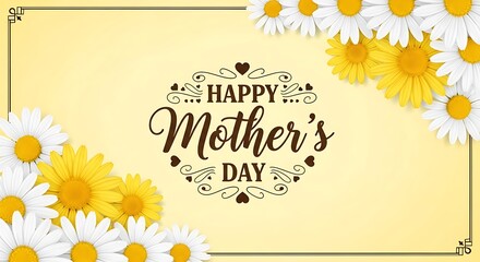 Happy mother's day wishes with beautiful flowers and decorative design