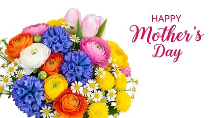 Happy mother's day floral bouquet greeting card image