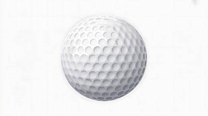 White Golf Ball Isolated on a Clean Background with Dimples