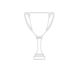 Simple line drawing of a classic golden trophy on a plain white background