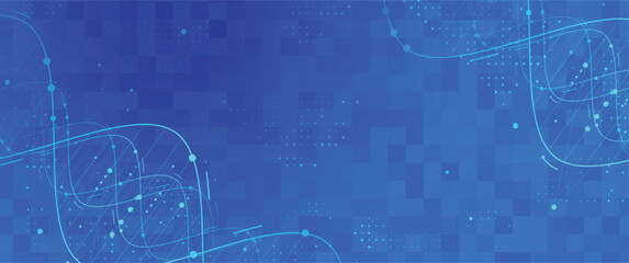 Obraz premium Futuristic DNA visualisation strands, genetic neural web