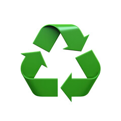 Obraz premium 3d green recycle symbol isolated on white or transparent png