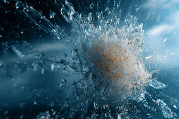 Fototapeta premium Boundaries metaphor inspired by Aquarius explores the dynamic nature of water in an abstract visual representation at sunset