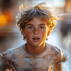Young guy in a dirty t-shirt
