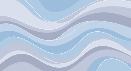Fototapeta premium Elegant abstract blue wavy pattern with curved lines and soft gradients
