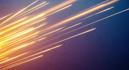 Vibrant streaks of light against a dark blue background