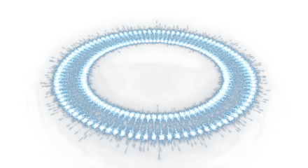 Stunning blue particle circle with dynamic light effects – Best for graphic design, web banners, social media posts, marketing, presentations, and creative projects