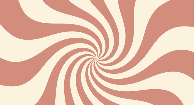 Retro spiral pattern with beige and pink swirl design