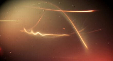 Blurry image of glowing orange lines and light