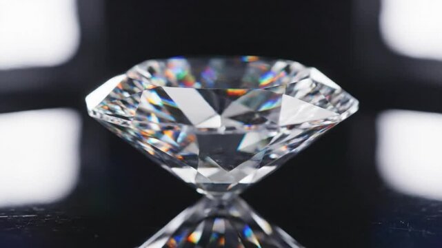 Exquisite Gemstone: Captivating Close-up of a Sparkling, Flawless Diamond Reflecting Light and Beauty