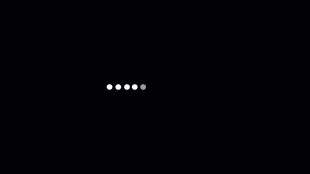 Simple dot loading, loading bar animation dots looping progress Animation loading bar dots looping progress icon  in transparent background in 4K animation with alpha channel 